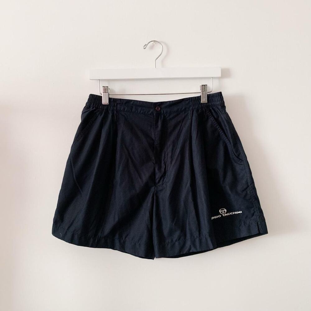 Vintage Sergio Tacchini Black Athletic Shorts Size M